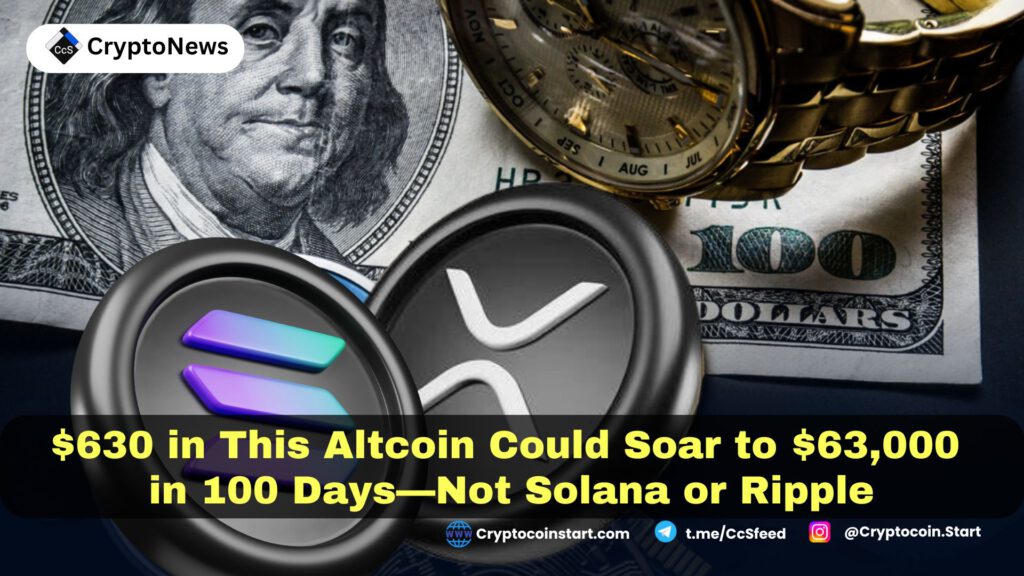 $630 in This Altcoin Could Soar to $63,000 in 100 Days—Not Solana or Ripple