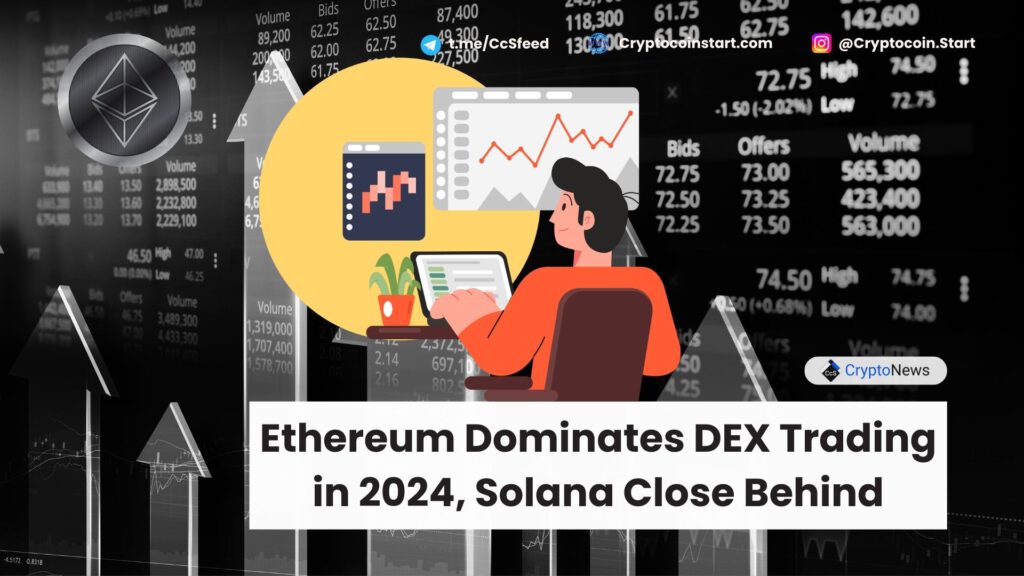 Ethereum Dominates DEX Trading in 2024, Solana Close Behind