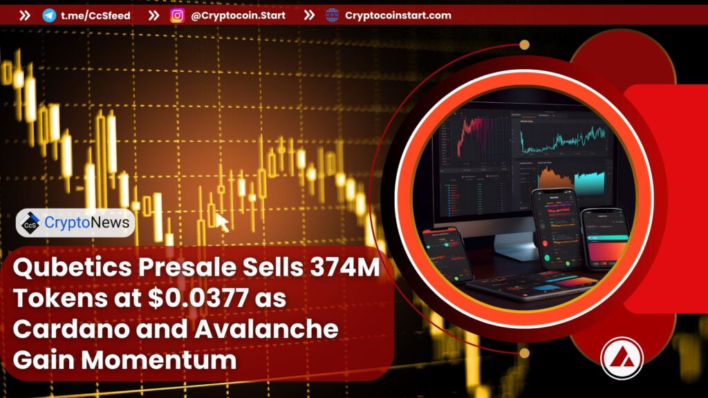 Qubetics Presale Sells 374M Tokens at $0.0377 as Cardano and Avalanche Gain Momentum