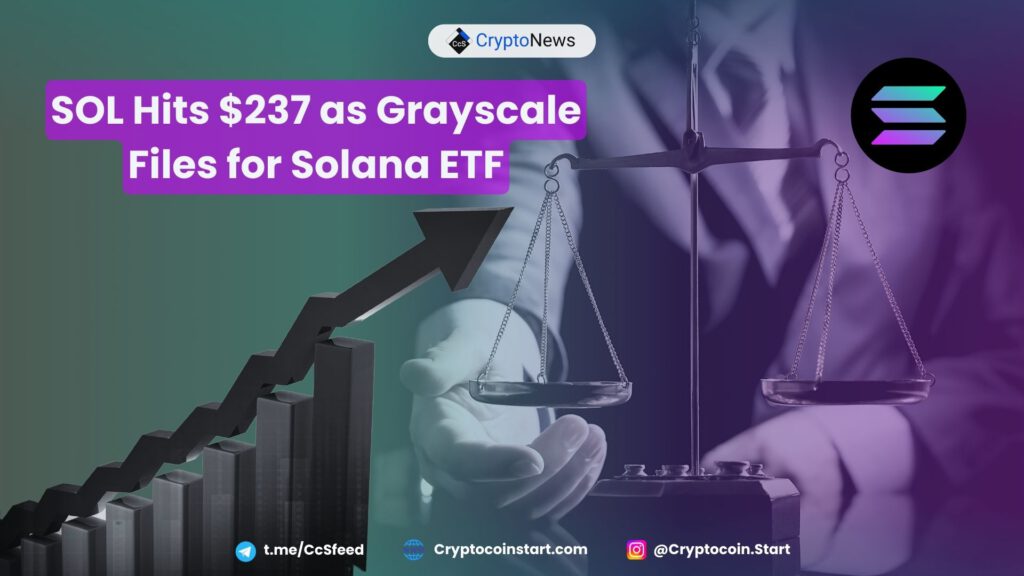 SOL Hits $237 as Grayscale Files for Solana ETF