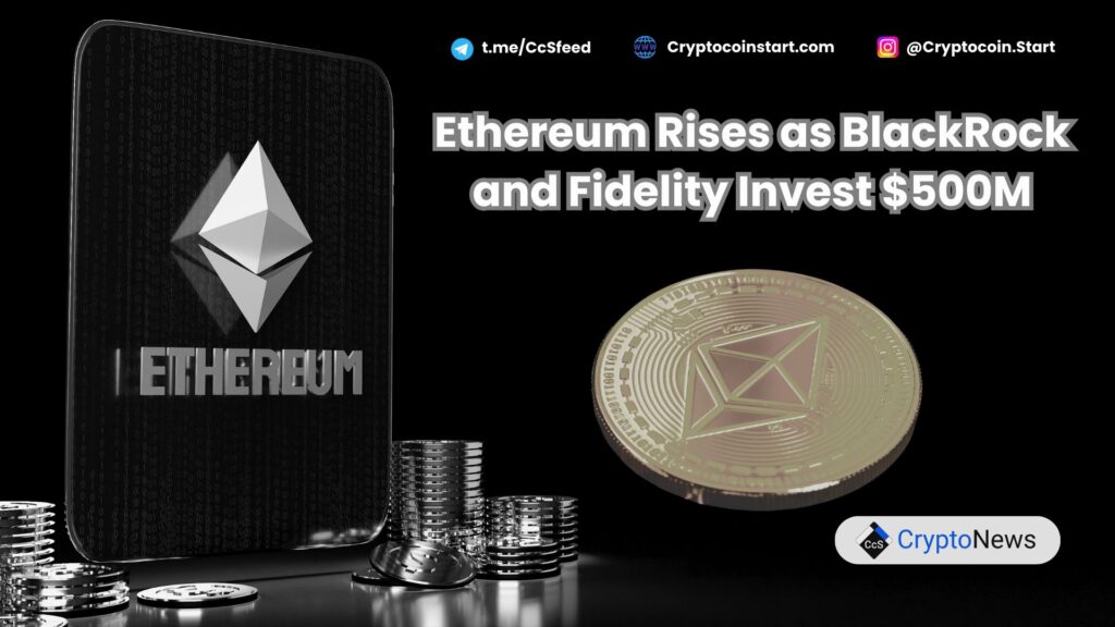 Ethereum Rises as BlackRock and Fidelity Invest $500M